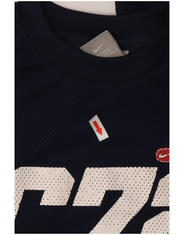 Top gráfico masculino Nike Cor72z manga comprida pequeno azul marinho poliéster