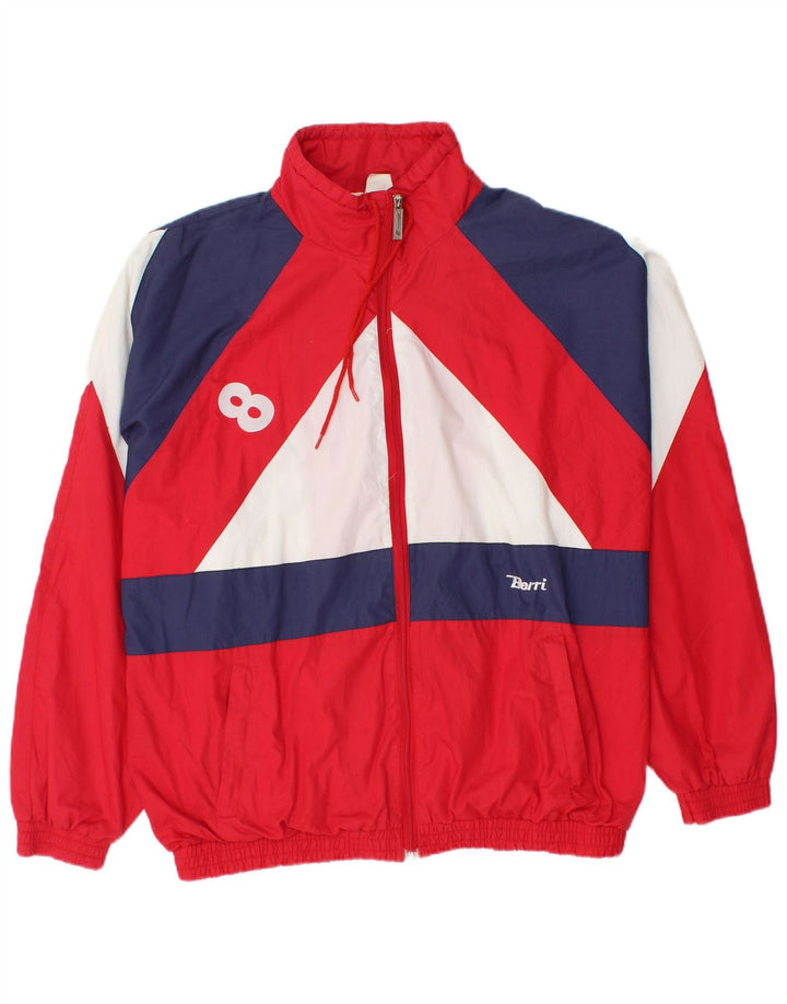 Berri Mens Graphic Tracksuit Top Jacket XL Vermelho Colorblock
