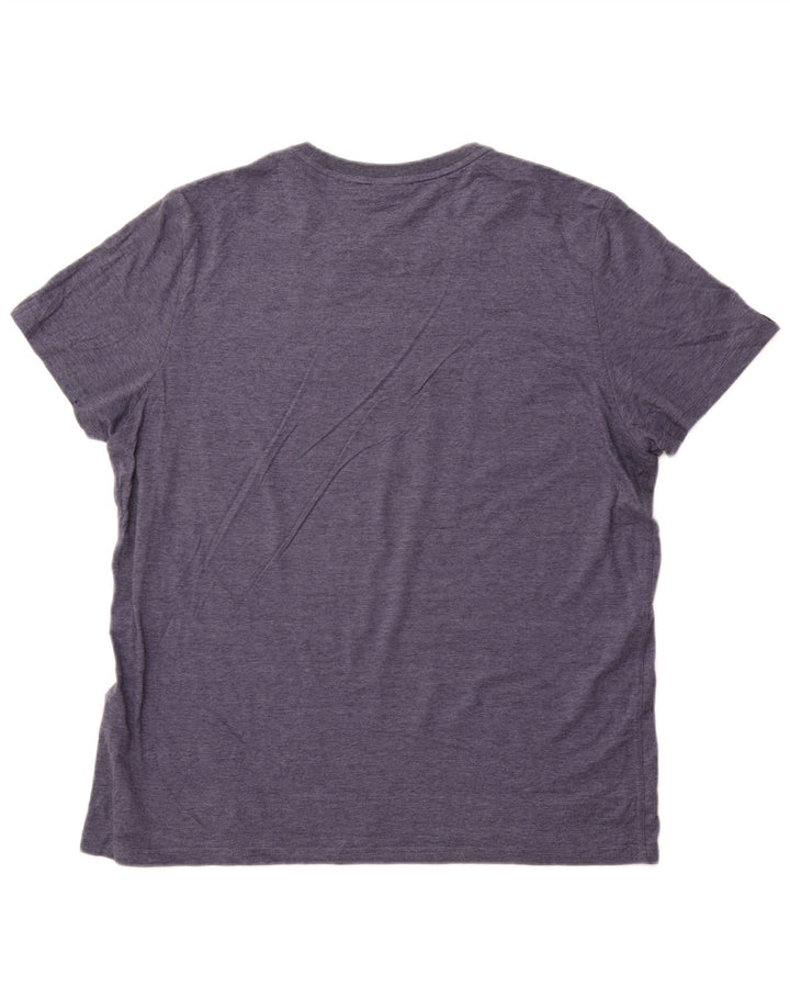 Camiseta gráfica masculina Superdry Top 3XL algodão listrado azul marinho