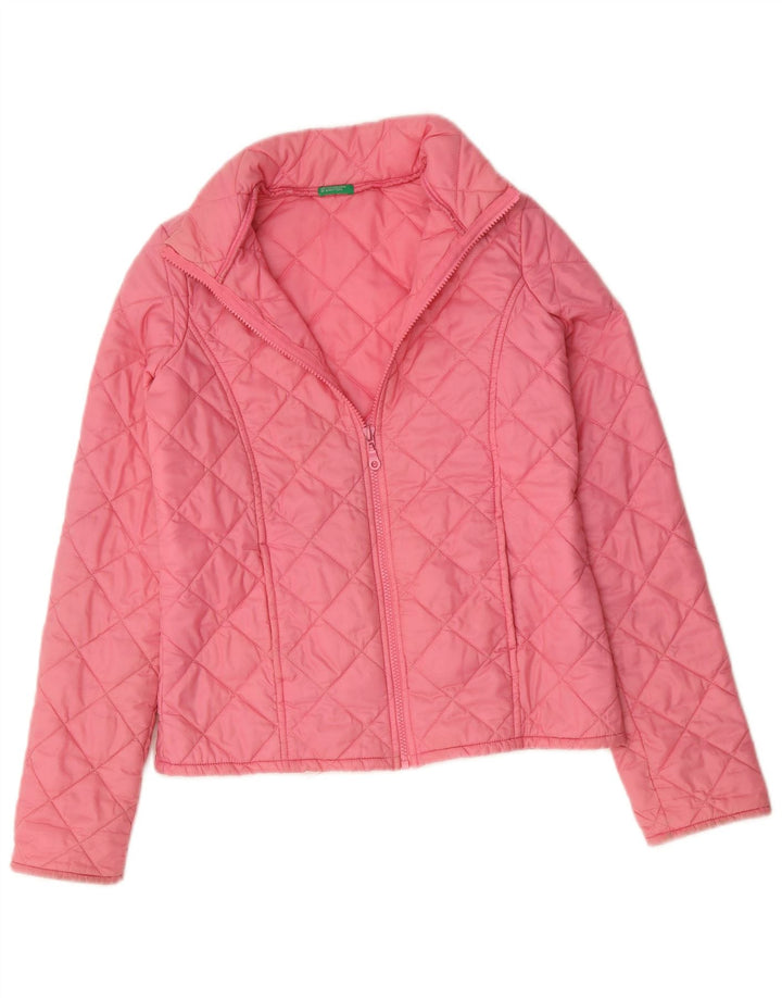 Jaqueta acolchoada feminina BENETTON UK 8 pequena rosa