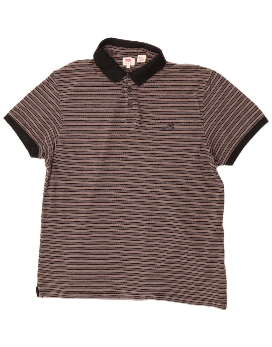 Camisa polo masculina Levi's XL listrada marrom de algodão