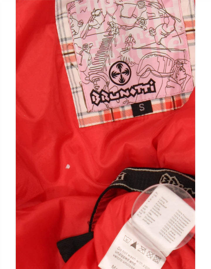 BRUNOTTI Jaqueta corta-vento feminina grande com estampa gráfica Reino Unido 10 pequena xadrez vermelha