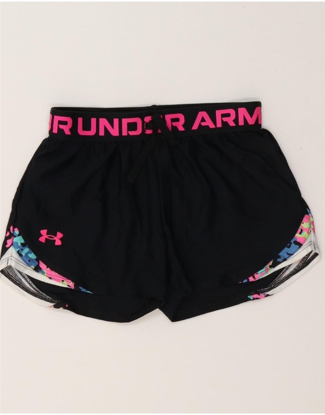 Shorts esportivos gráficos UNDER ARMOUR para meninas Heat Gear 9-10 anos médio preto
