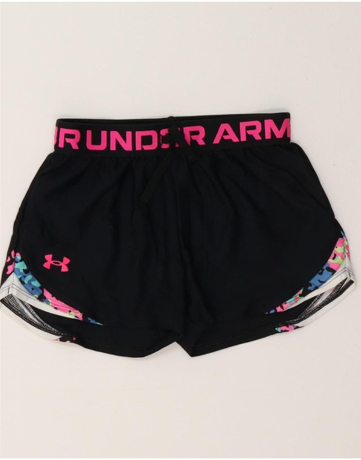Shorts esportivos gráficos UNDER ARMOUR para meninas Heat Gear 9-10 anos médio preto