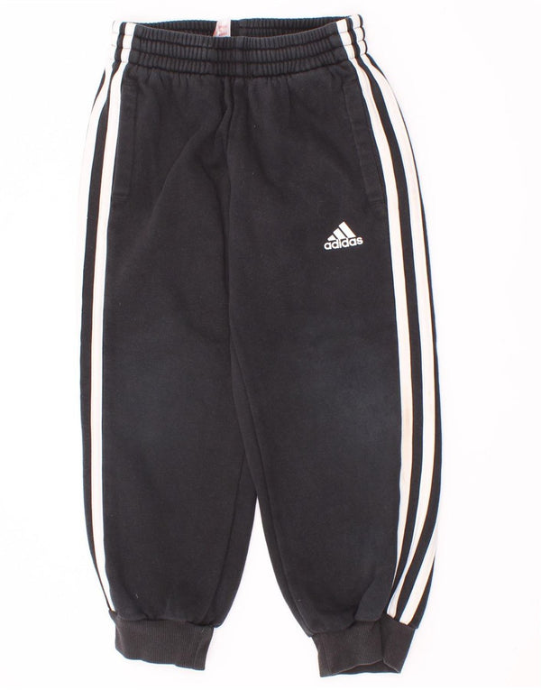 Adidas meninos calças de treino joggers 5-6 anos algodão preto