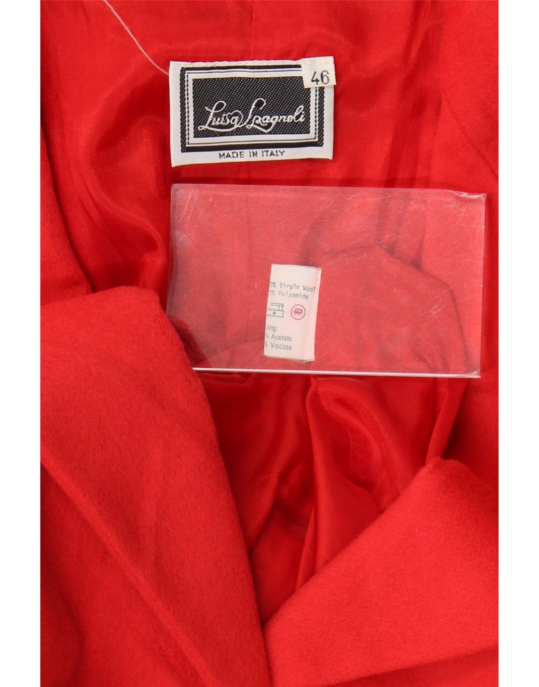 Luisa Spagnoli jaqueta blazer feminina de 3 botões IT 46 grande lã virgem vermelha