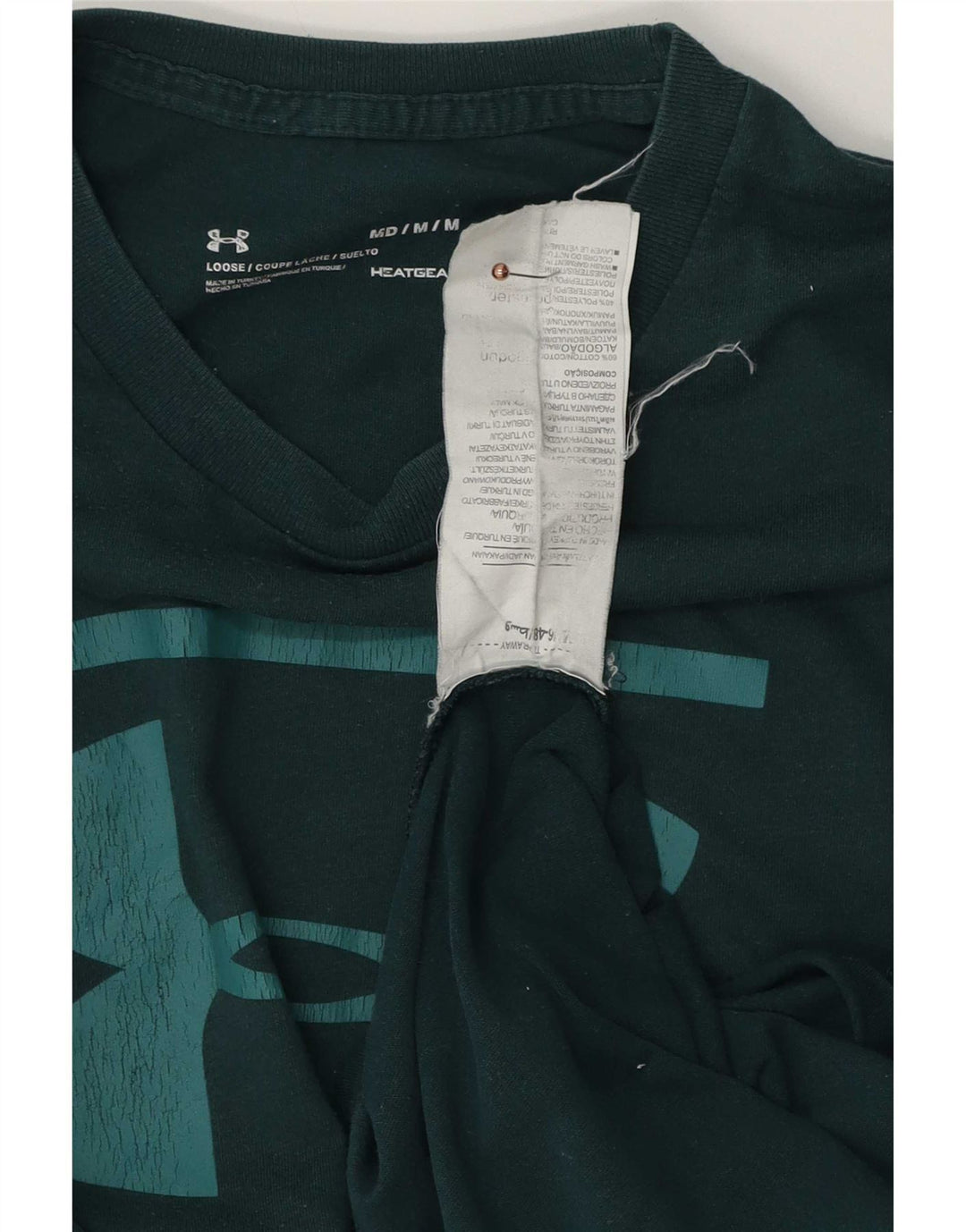 Camiseta gráfica masculina Under Armour Top médio algodão verde