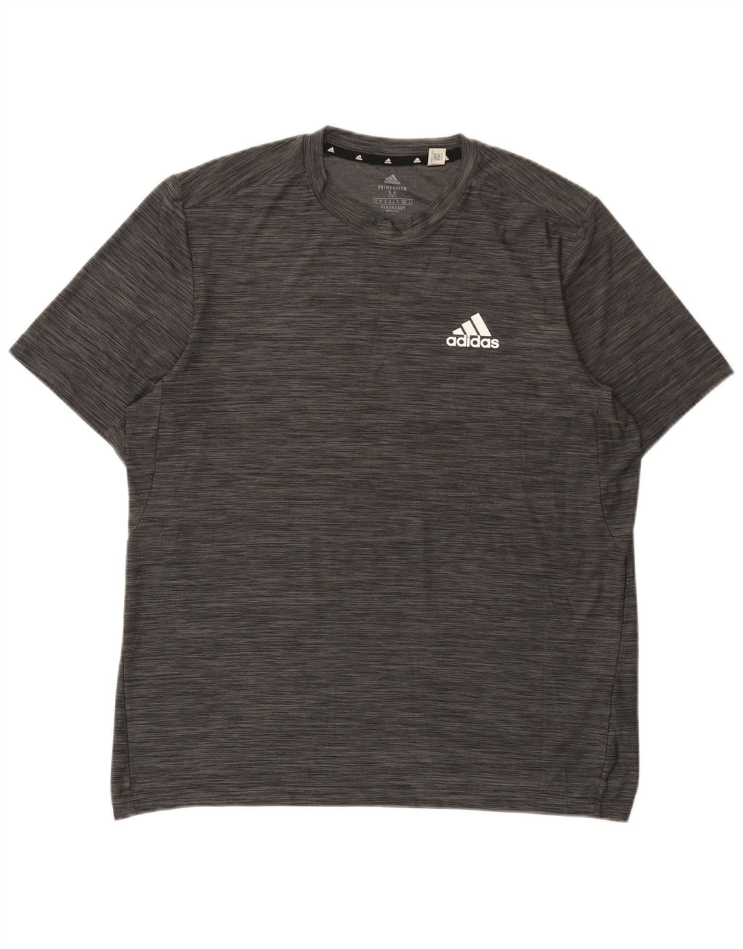 Camiseta masculina Adidas Aeroready Top cinza médio poliéster manchado