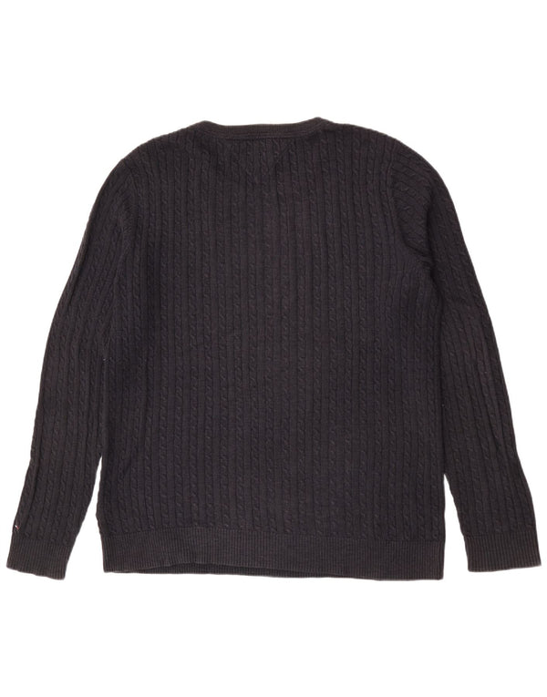 Tommy Hilfiger Suéter masculino com gola redonda 2XL algodão azul marinho