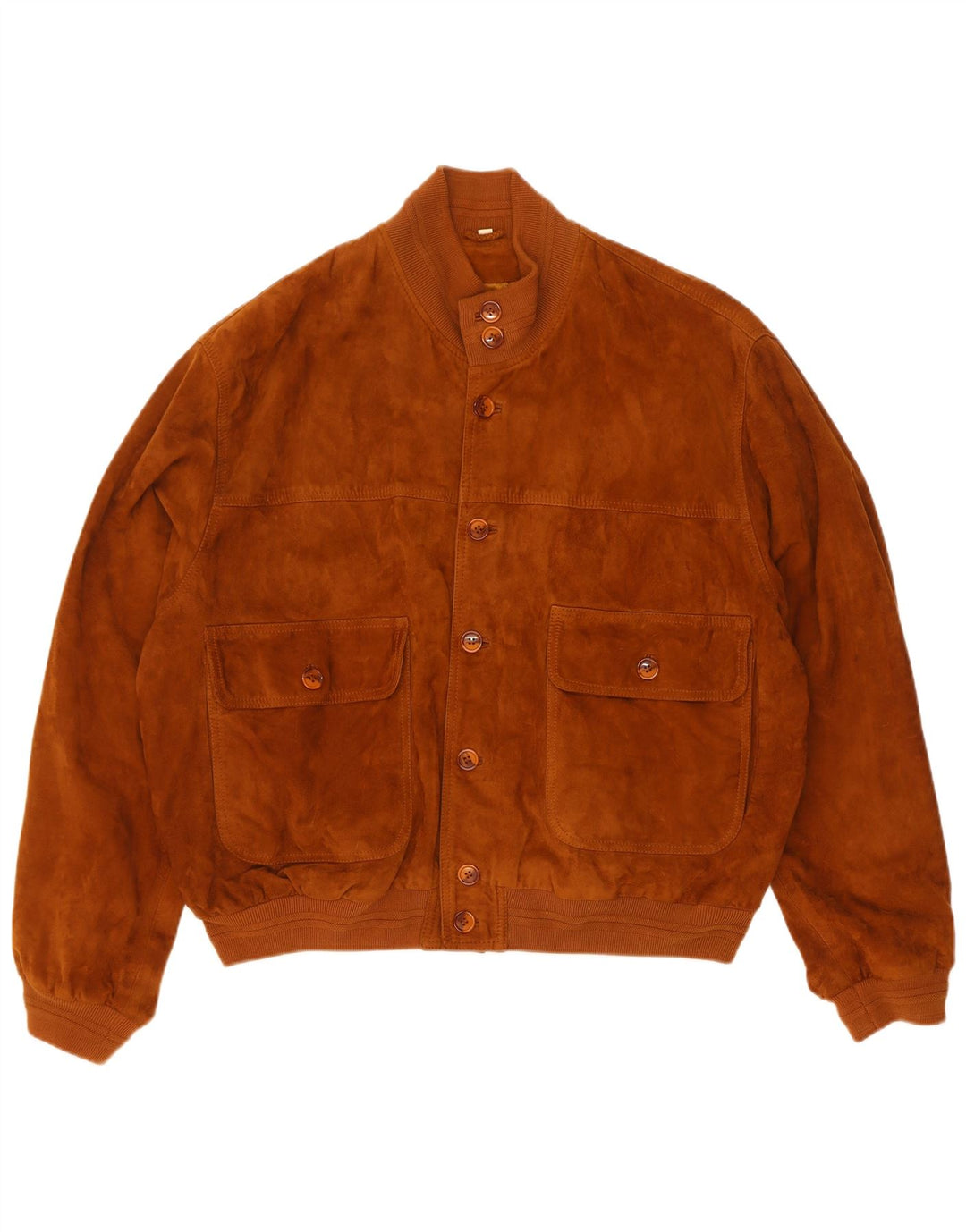 Jaqueta bomber masculina vintage de camurça IT 50 couro marrom grande