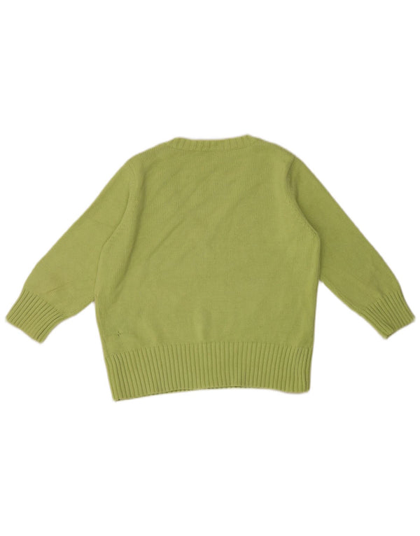 Suéter feminino Marks & Spencer manga 3/4 com decote em V Reino Unido 18 XL verde