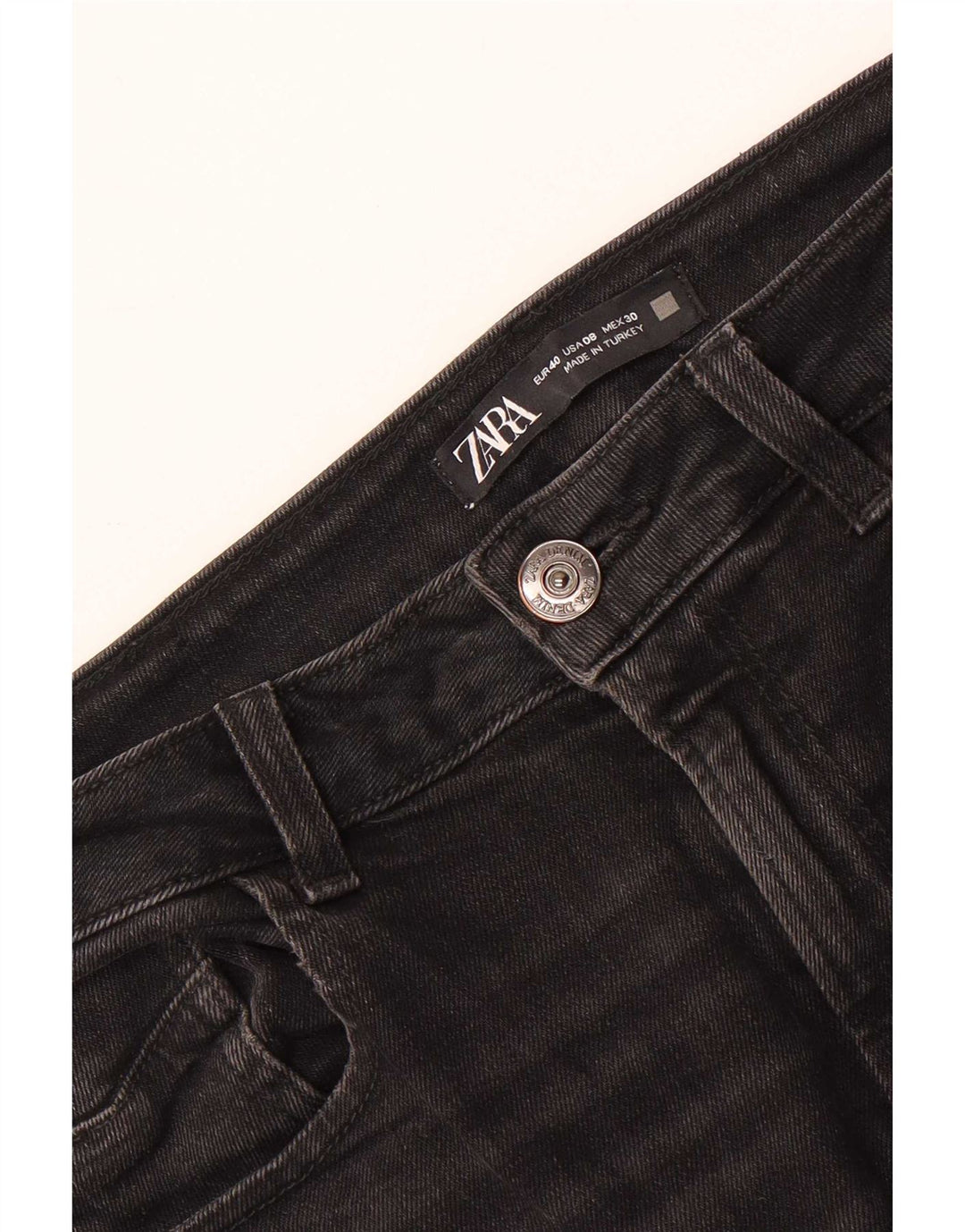 Zara Jeans Slim Feminino EU 40 Médio W30 L27 Preto