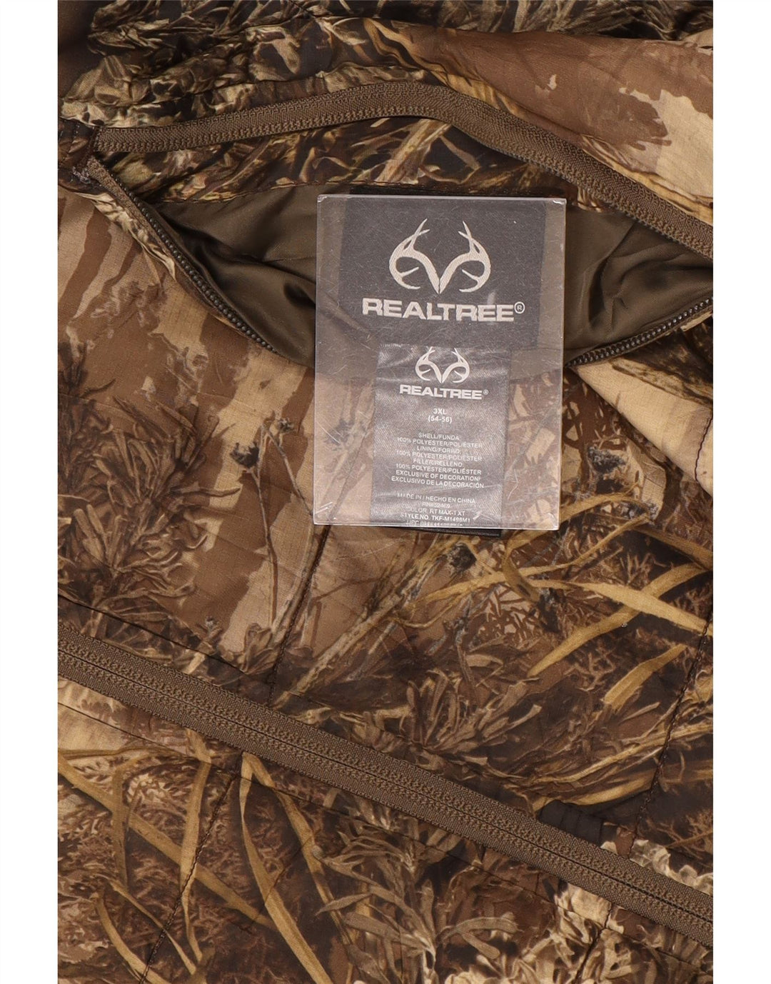 REALTREE Colete masculino reversível IT 54/56 3XL poliéster camuflado marrom