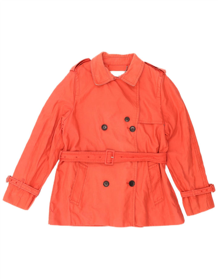 Trench coat feminino curto Coach UK 18 XL algodão vermelho