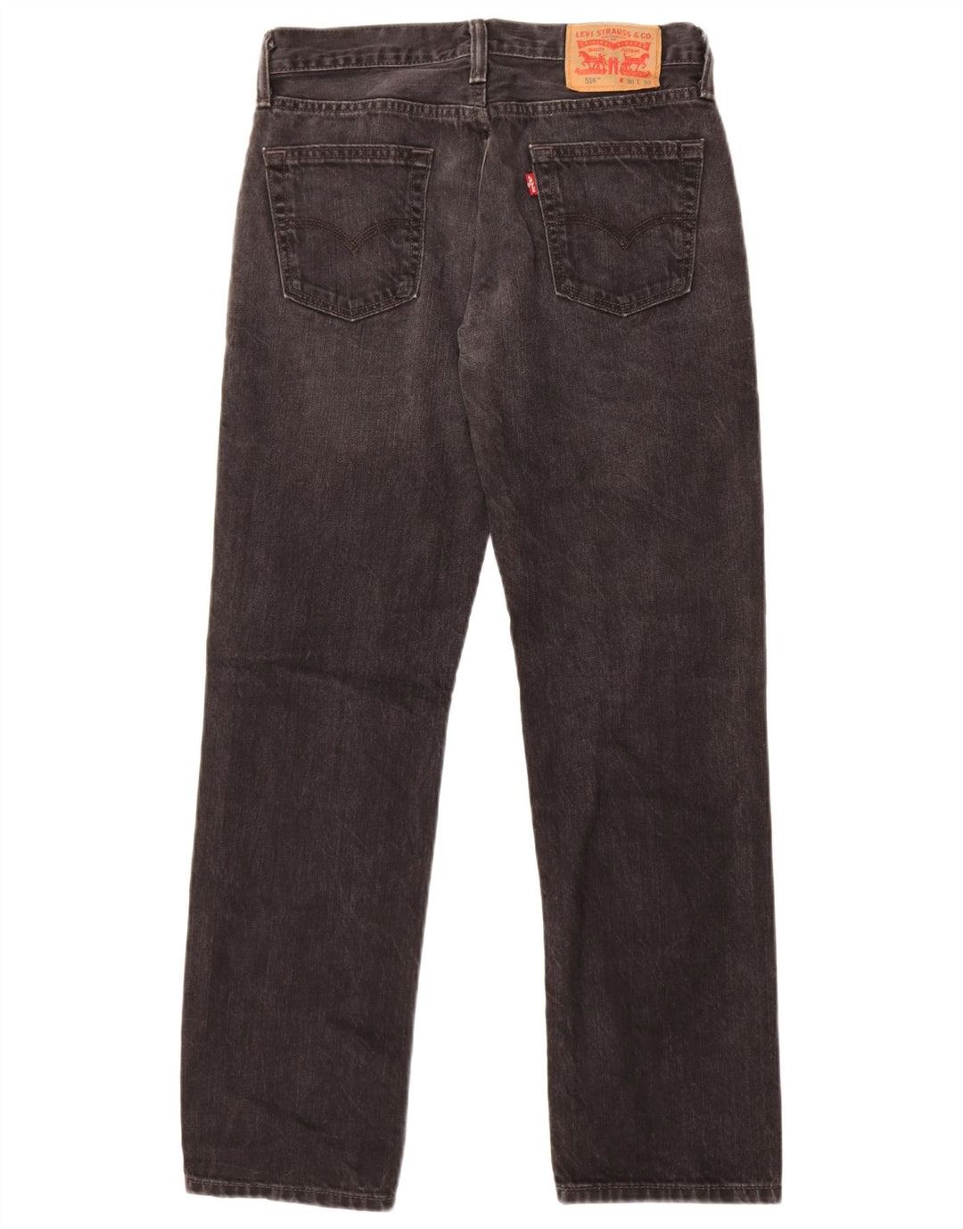 Calça jeans feminina Levi's 514 Straight W30 L32 algodão preto