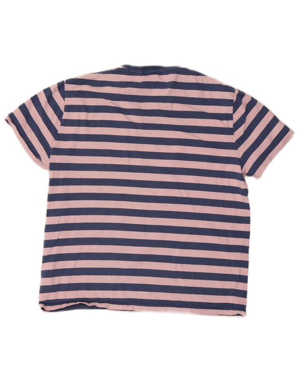 Polo Ralph Lauren Mens Camiseta Slim Fit Personalizada Top Grande Listrado Rosa