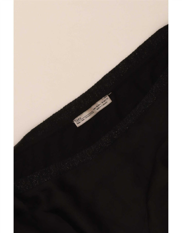 Zara blusa feminina oversized top UK 14 médio preto