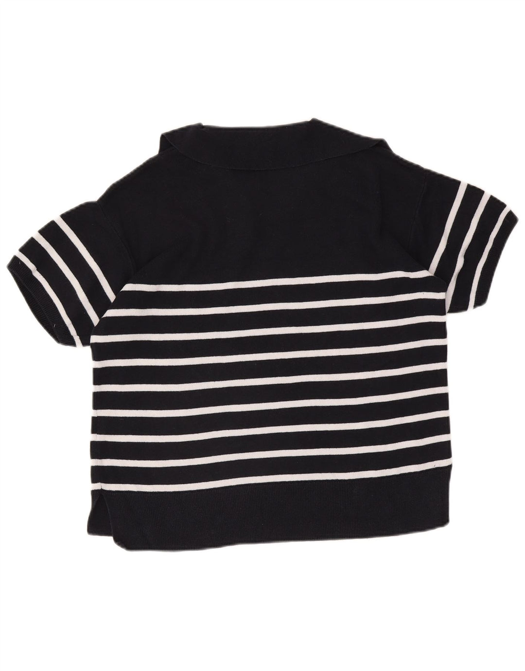 Suéter feminino Marks & Spencer com gola polo e gola polo Reino Unido 14 médio azul marinho