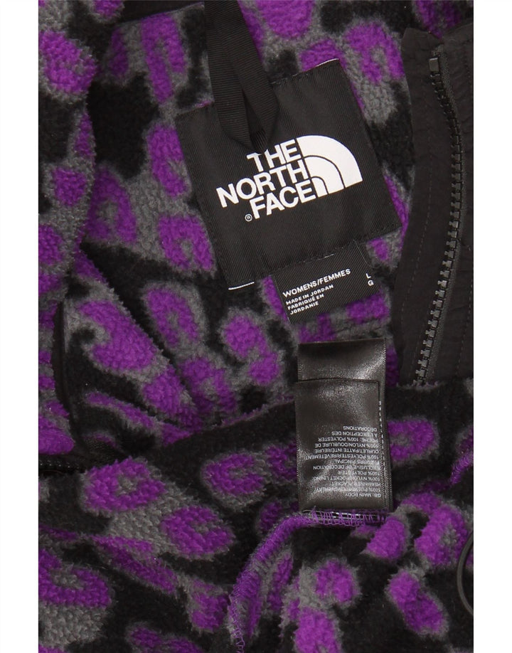 Jaqueta de lã feminina THE NORTH FACE Reino Unido 16 grande estampa animal roxa