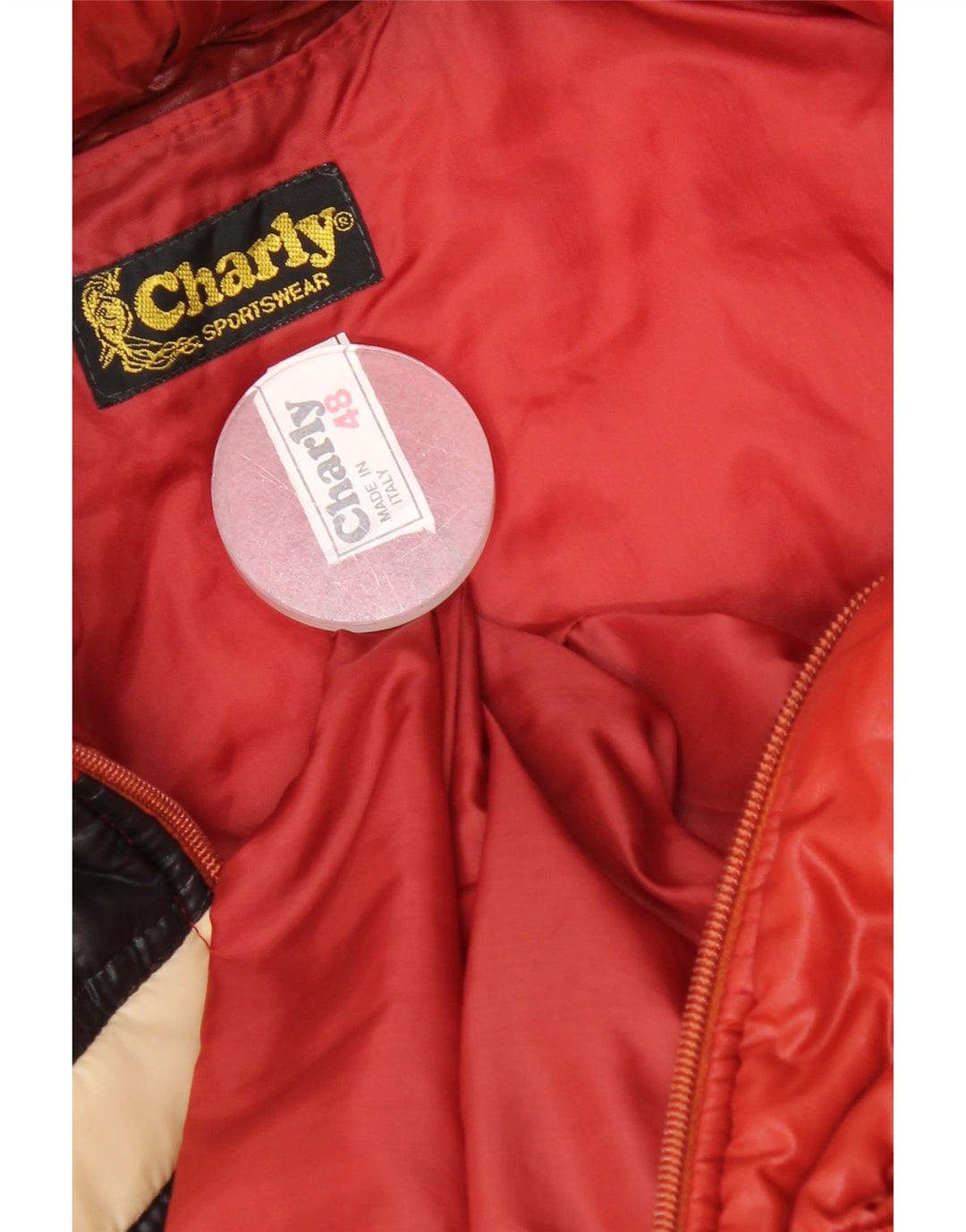 Jaqueta acolchoada com capuz feminino Charly IT 48 XL vermelho Colourblock poliamida