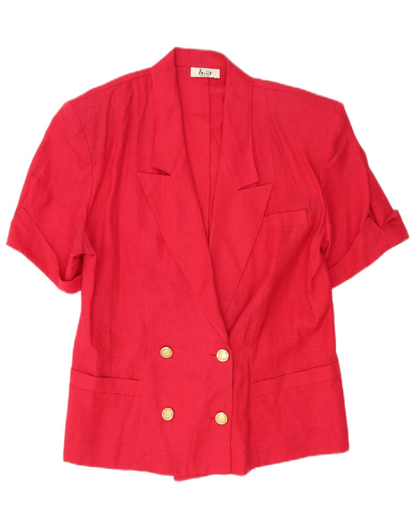 Jaqueta blazer feminina vintage de manga curta com peito duplo IT 48 XL vermelha