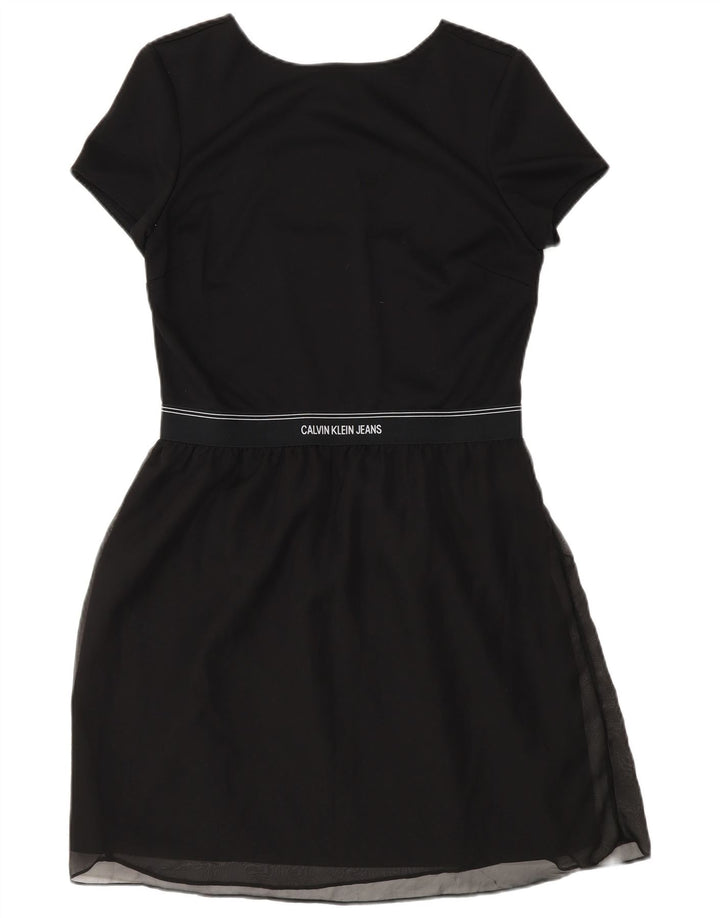 Vestido bainha feminino Calvin Klein UK 12 poliéster preto médio