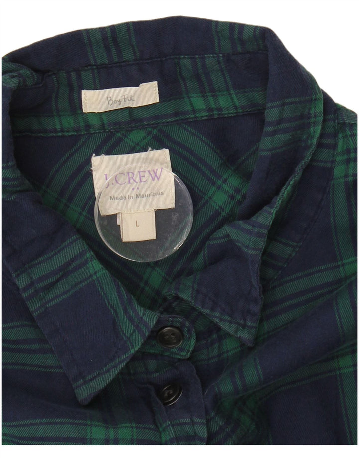 J. Crew Camisa feminina grande xadrez azul marinho