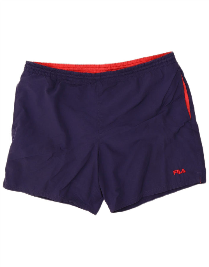 Shorts esportivos masculinos Fila XL azul marinho