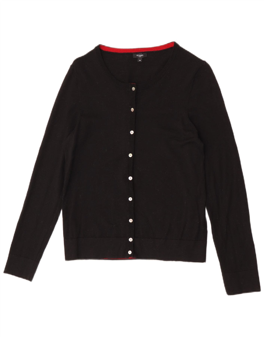 Suéter cardigã feminino Hobbs UK 14 lã preta média