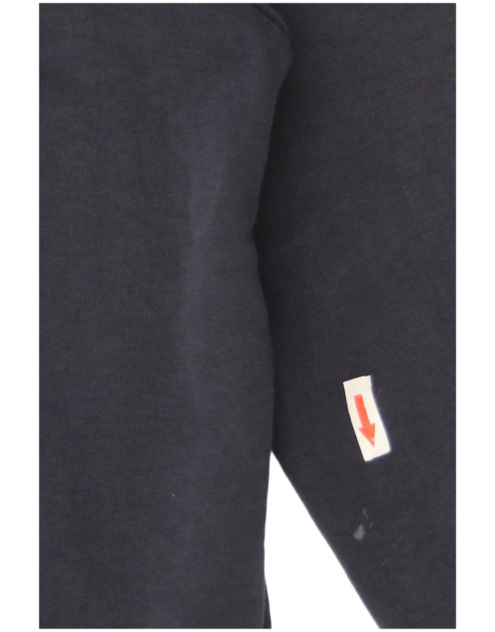 Suéter Ellesse masculino com capuz e zíper médio azul marinho listrado de algodão