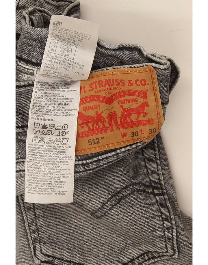 Calça jeans masculina Levi's 512 Slim Tapered W30 L30 cinza algodão