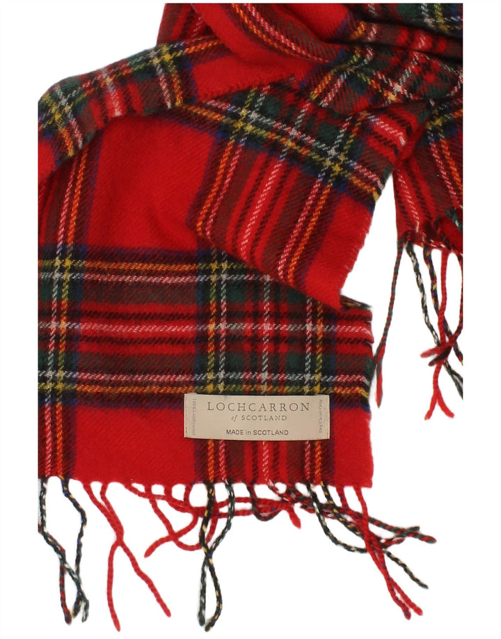 Lenço retangular masculino vintage, tamanho único, xadrez vermelho, lã de cordeiro, clássico