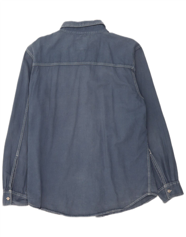 Camisa jeans masculina Levi's grande algodão azul marinho