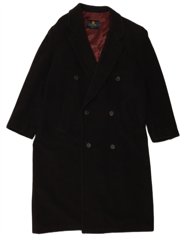 Casaco masculino BUGATTI com corte solto e trespassado duplo IT 48 lã preta média