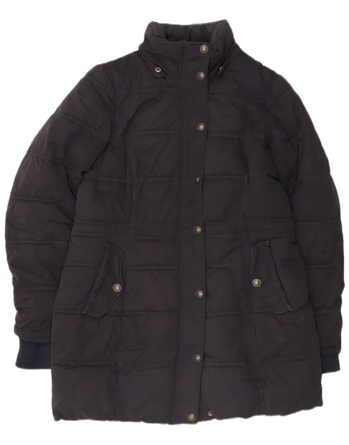 Jaqueta acolchoada feminina Fat Face UK 12 poliéster preto médio