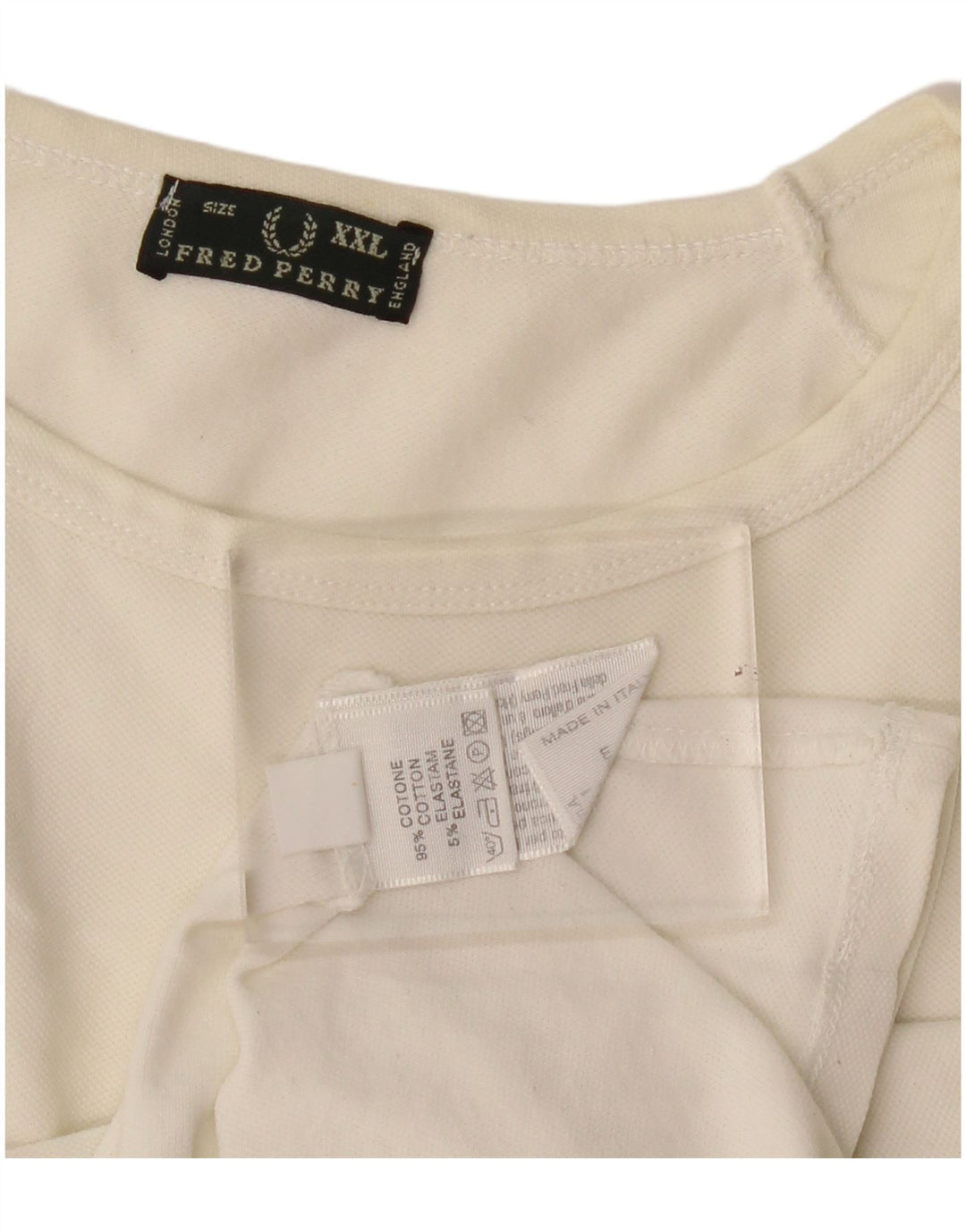 Camiseta feminina Fred Perry Top UK 20 2XL algodão branco