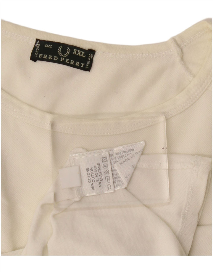 Camiseta feminina Fred Perry Top UK 20 2XL algodão branco