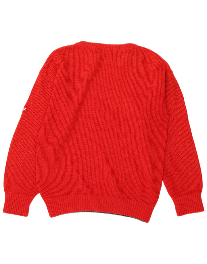 Suéter masculino Ivy Oxford com gola redonda de lã vermelha média