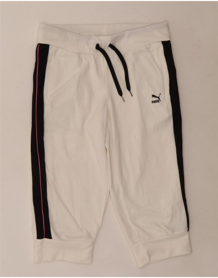 Shorts esportivos femininos PUMA UK 12 médio branco colorblock