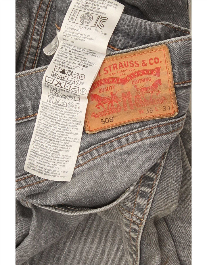 Levi's Masculino 508 Tapered Jeans W36 L34 Cinza Algodão