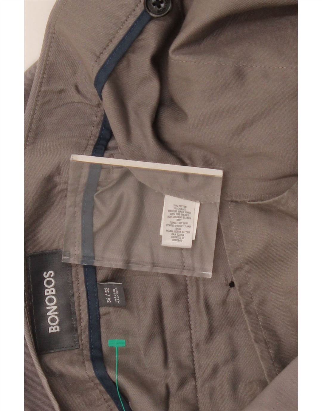 BONOBOS Mens Straight Chino Trousers W36 L32 Grey Cotton Vintage BONOBOS and Second-Hand BONOBOS from Messina Hembry 