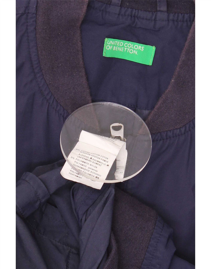 Jaqueta bomber masculina Benetton IT 46 algodão azul marinho pequeno
