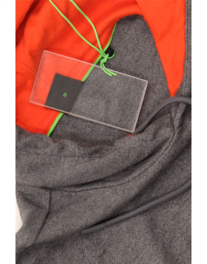 Hugo Boss Mens Graphic Hoodie Jumper Médio Algodão Cinza