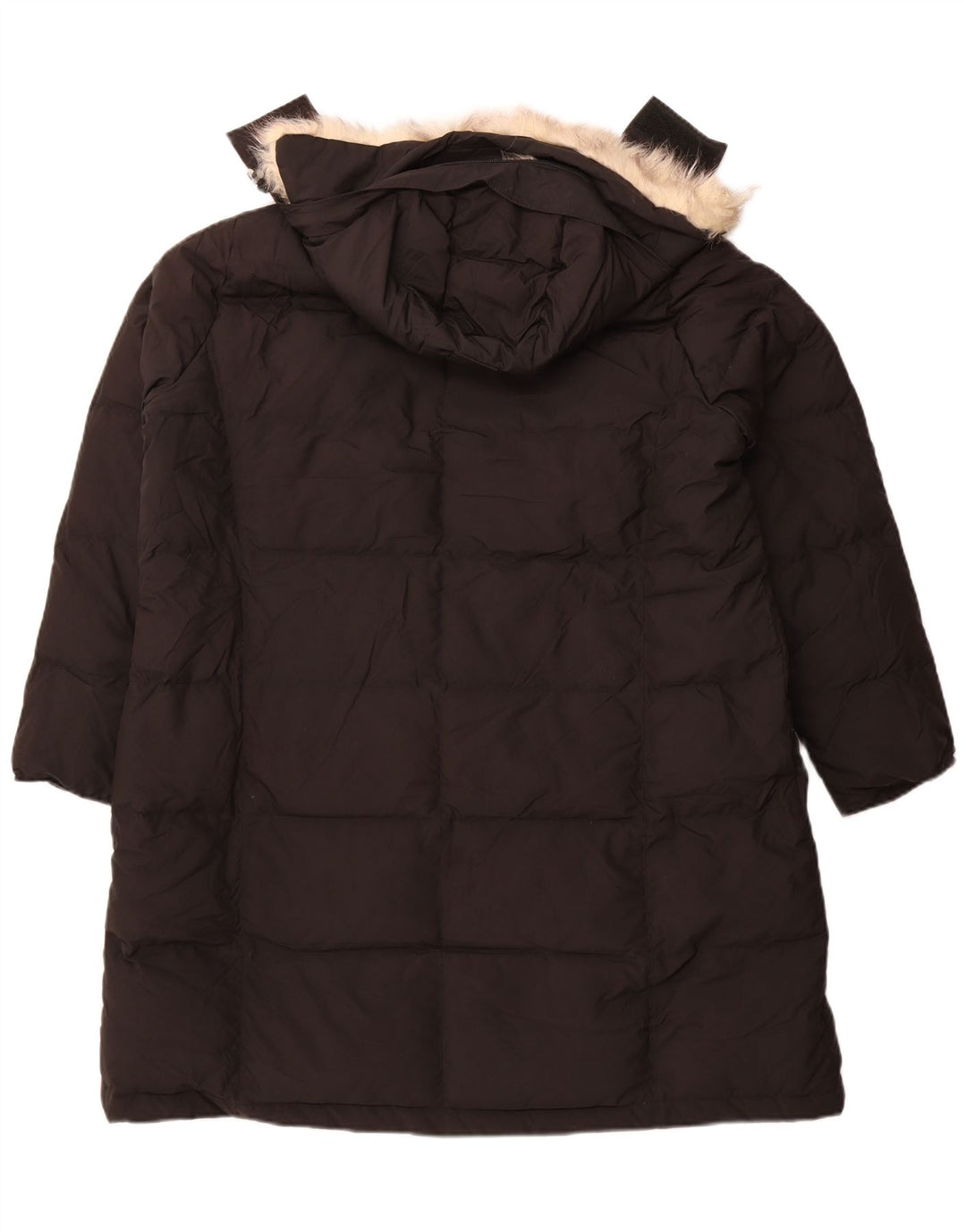 Casaco feminino acolchoado com capuz grande L.L.BEAN UK 18 XL poliéster preto