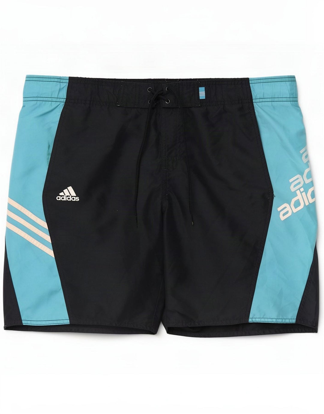 Shorts de natação masculinos gráficos Adidas médio azul marinho Colourblock poliéster