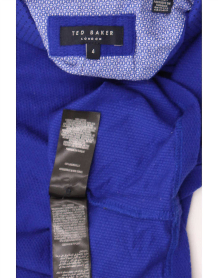 Camisa polo masculina Ted Baker tamanho 4 grande algodão azul