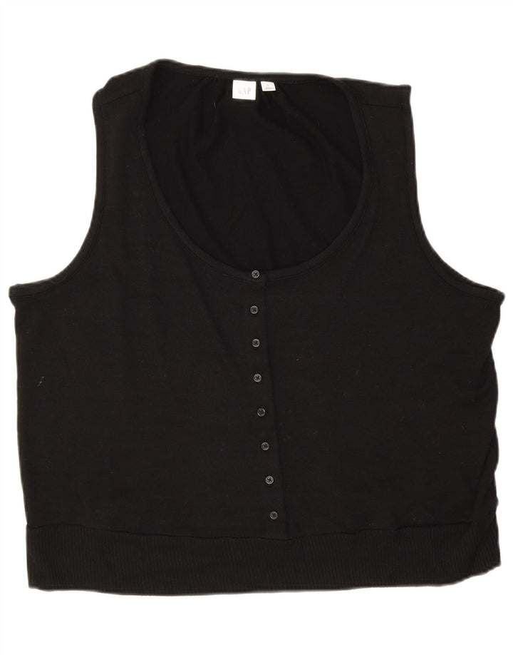 Blusa feminina sem mangas Gap UK 18 XL poliéster preto