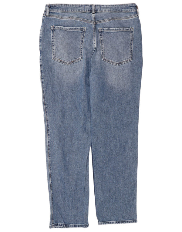 Jeans retos femininos de cintura alta Hollister EUA 14 grande W32 L30 azul