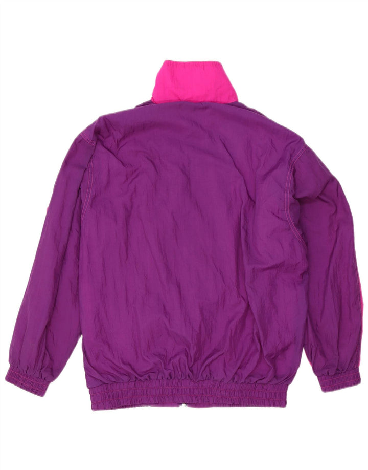 Fato de treino feminino vintage UK 12 médio roxo colorblock poliamida
