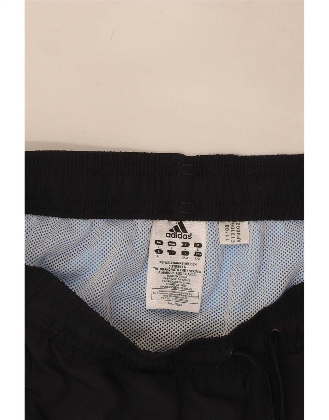 Adidas Mens Natação Shorts Grande Poliéster Colorblock Preto